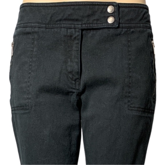 MICHAEL KORS Black Denim Embellished with Gold Hardware Zippers Size 14 - Picture 6 of 15